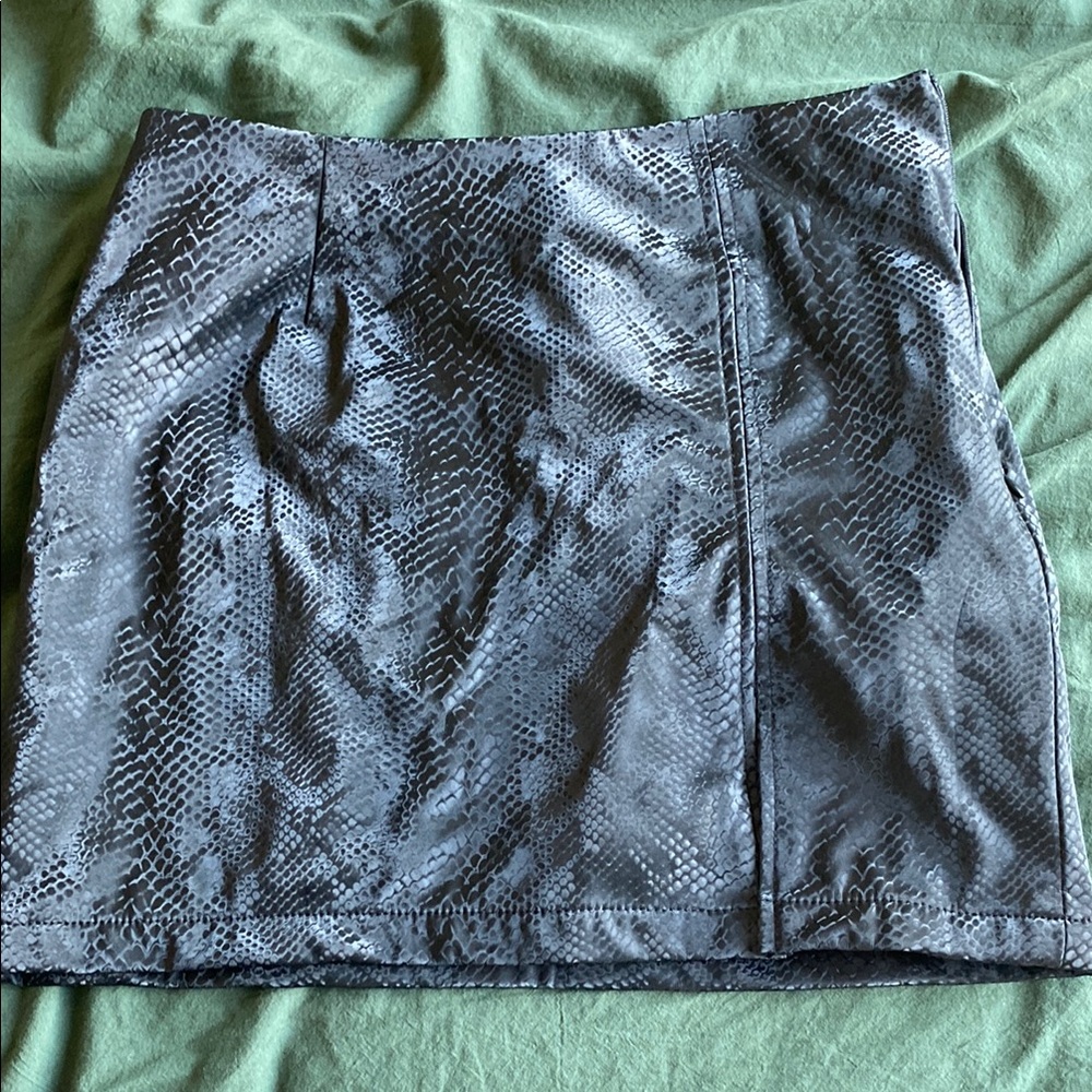 Black Snake Print Skirt